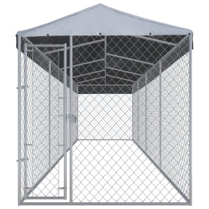 Padoc pentru câini de exterior, cu acoperiș 760x190x225 cm - Img 2
