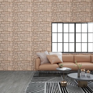 Panouri de perete 3D, model cărămidă, bej, 11 buc., EPS
