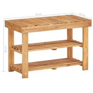 Pantofar, 70 x 32 x 46 cm, lemn masiv de acacia - Img 5