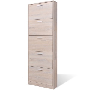 Pantofar cu 5 compartimente din lemn, aspect de stejar - Img 2