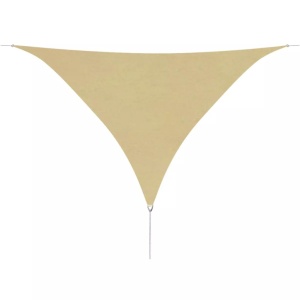 Parasolar din țesătură oxford, triunghiular, 3,6x3,6x3,6 m, bej