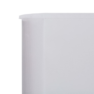 Paravan anti-vânt cu 3 panouri, alb nisipiu, 400x80 cm, textil - Img 4