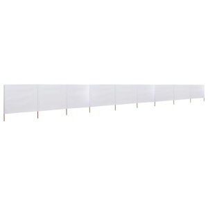 Paravan anti-vânt cu 9 panouri alb nisipiu 1200x120cm textil - Img 2