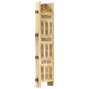 Paravan cameră sculptat manual 5 panouri 200x165 cm mango - Img 2