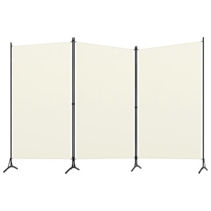 Paravan de cameră cu 3 panouri, alb crem, 260 x 180 cm - Img 2