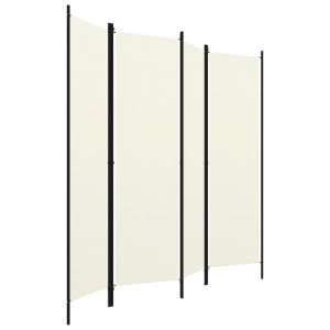 Paravan de cameră cu 4 panouri, alb crem, 200 x 180 cm - Img 3