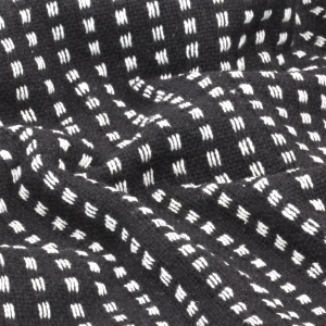 Pătură decorativă cu pătrățele, bumbac, 125 x 150 cm, negru - Img 2