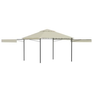 Pavilion cu acoperiș dublu extins, 3x3x2,75 m, crem, 180 g/m²