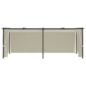 Pavilion cu draperii, crem, 3 x 6 m, oțel - Img 4