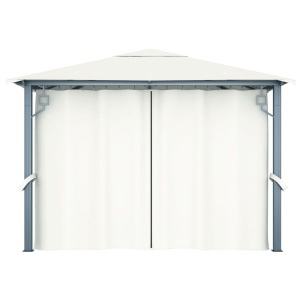 Pavilion cu perdele, crem, 300 x 300 cm, aluminiu - Img 8