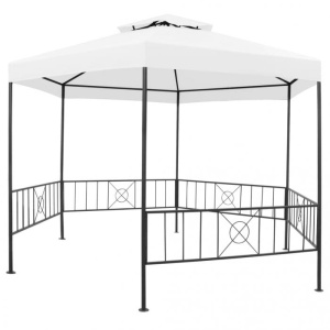 Pavilion de grădină, alb, 323 x 275 x 265 cm, 180 g/m² - Img 2