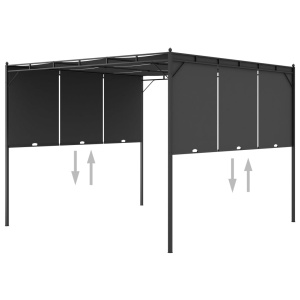 Pavilion de grădină cu perdea laterală, antracit, 3x3x2,25 m - Img 5