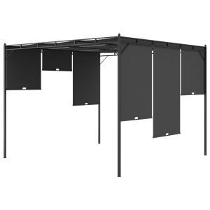 Pavilion de grădină cu perdea laterală, antracit, 3x3x2,25 m - Img 8