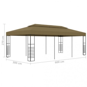 Pavilion de grădină, gri taupe, 6 x 3 x 2,7 m, 180 g/m² - Img 5