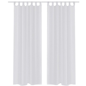 Perdea transparentă Alb 140 x 225 cm 2 buc