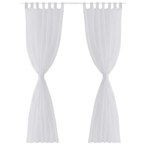 Perdea transparentă Alb 140 x 245 cm 2 buc - Img 3