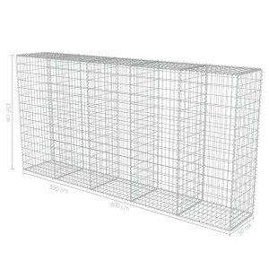 Perete gabion cu capace, 300 x 50 x 150 cm, oțel galvanizat - Img 5