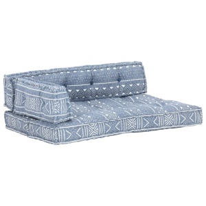 Pernă de canapea din paleți, indigo, textil, petice - Img 5