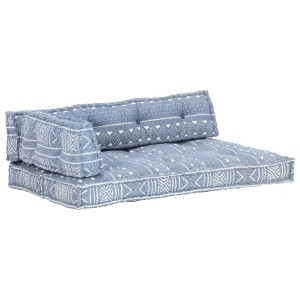 Pernă de canapea din paleți, indigo, textil, petice - Img 9