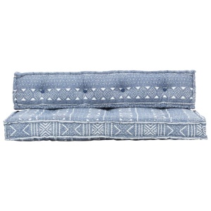 Pernă pentru canapea din paleți, indigo, textil, petice - Img 2