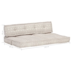 Pernă pentru canapea din paleți, maro deschis, textil, petice - Img 6