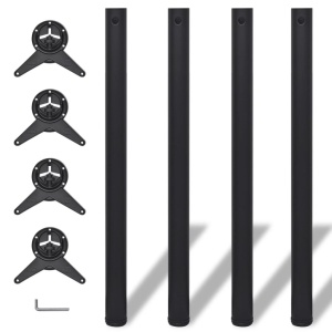 Picioare de masă cu inălțime reglabilă, 870 mm, negru, 4 buc