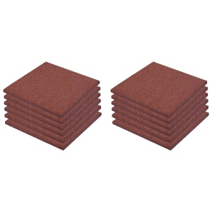 Plăci de protecție la cădere 12 buc. roșu 50x50x3 cm cauciuc - Img 2