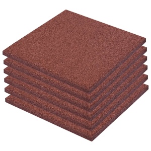 Plăci de protecție la cădere 6 buc. roșu 50x50x3 cm cauciuc - Img 2
