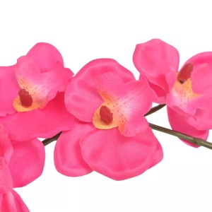 Plantă artificială orhidee cu ghiveci, 30 cm, roșu - Img 2