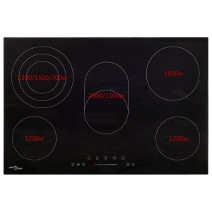 Plită ceramică cu 5 arzătoare, control tactil, 90 cm, 8500 W - Img 4