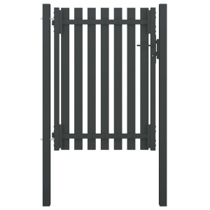 Poartă de gard grădină, antracit, 1 x 1,75 m, oțel
