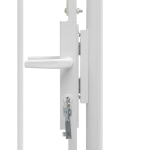 Poartă de grădină, alb, 1 x 1,75 m, oțel - Img 4