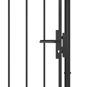 Poartă de grădină, negru, 1 x 2,5 m, oțel - Img 4
