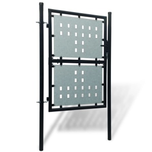 Poartă neagră pentru gard 100 x 200 cm - Img 2
