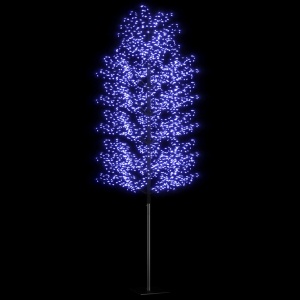 Pom Crăciun, 2000 LED-uri lumină albastră flori de cireș 500 cm - Img 4