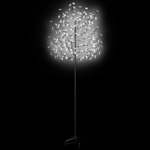 Pom Crăciun, 220 LED-uri alb rece, flori de cireș, 220 cm - Img 4