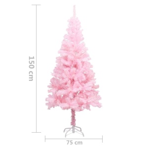 Pom de Crăciun artificial cu suport, roz, 150 cm, PVC - Img 5