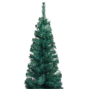 Pom de Crăciun artificial subțire cu suport verde 180 cm PVC - Img 3