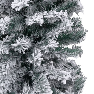 Pom de Crăciun artificial subțire cu zăpadă, verde 150 cm, PVC - Img 4