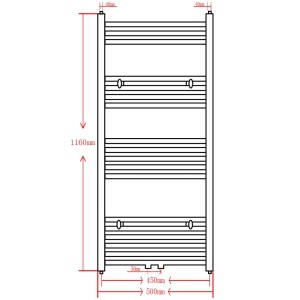 Radiator port-prosop incălzire baie, curbat, 500 x 1160 mm, negru - Img 9