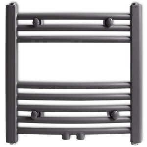 Radiator port-prosop incălzire centrală baie, curbat, 480x480 mm, gri - Img 2