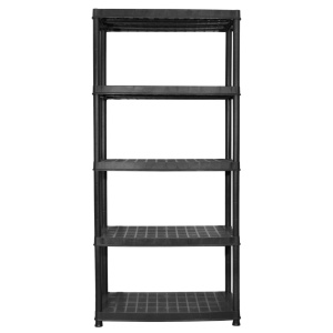 Raft de depozitare cu 5 polițe, negru, 85x40x185 cm, plastic - Img 8