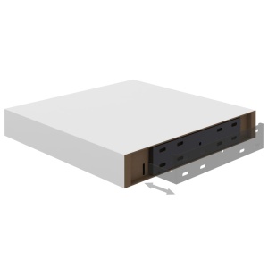 Raft de perete suspendat, alb, 23x23,5x3,8 cm, MDF - Img 6