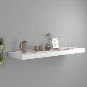Raft de perete suspendat, alb, 80x23,5x3,8 cm, MDF