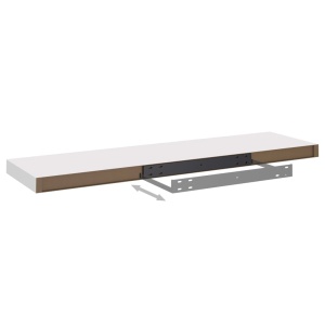 Raft de perete suspendat, alb, 90x23,5x3,8 cm, MDF - Img 3