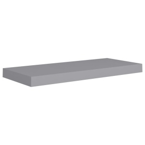 Raft de perete suspendat, gri, 60x23,5x3,8 cm, MDF - Img 2