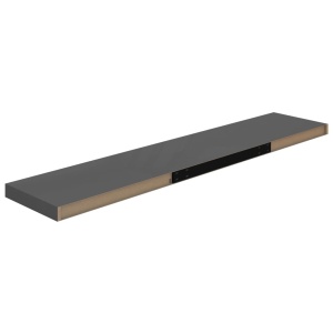 Raft de perete suspendat, gri extralucios, 120x23,5x3,8 cm, MDF - Img 5
