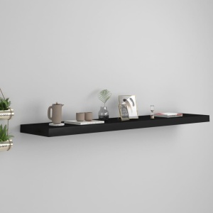Raft de perete suspendat, negru, 120x23,5x3,8 cm, MDF