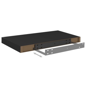 Raft de perete suspendat, negru, 50x23x3,8 cm, MDF - Img 5