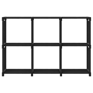 Raft expunere 6 cuburi negru 103x30x72,5 cm, material textil - Img 3